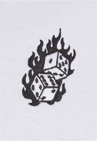Mister Tee - Camiseta 'Dice Fire EMB Tee' en blanco