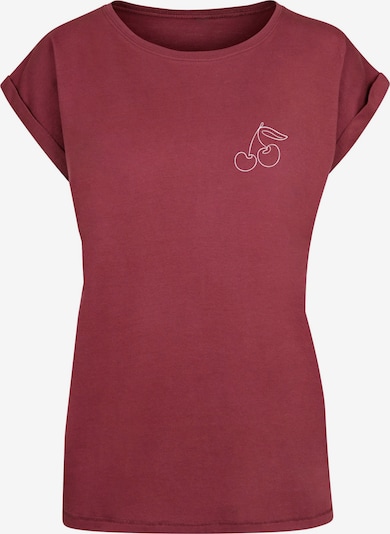 Merchcode T-Shirt 'Cherry' in XXXL in dunkelrot / weiß, Produktansicht