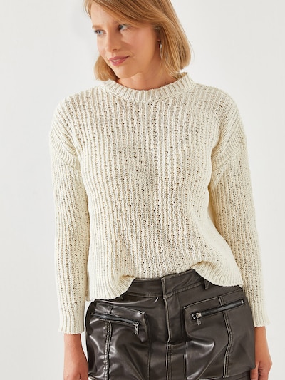Bianco Lucci Pull-over en écru, Vue avec produit