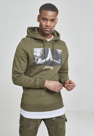 Sweat-shirt 'Pray' Mister Tee en vert : devant