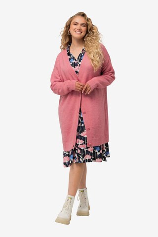 Ulla Popken Knit Cardigan in Pink: front