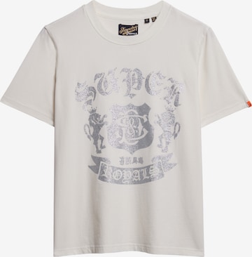 T-shirt 'Varsity' Superdry en blanc : devant