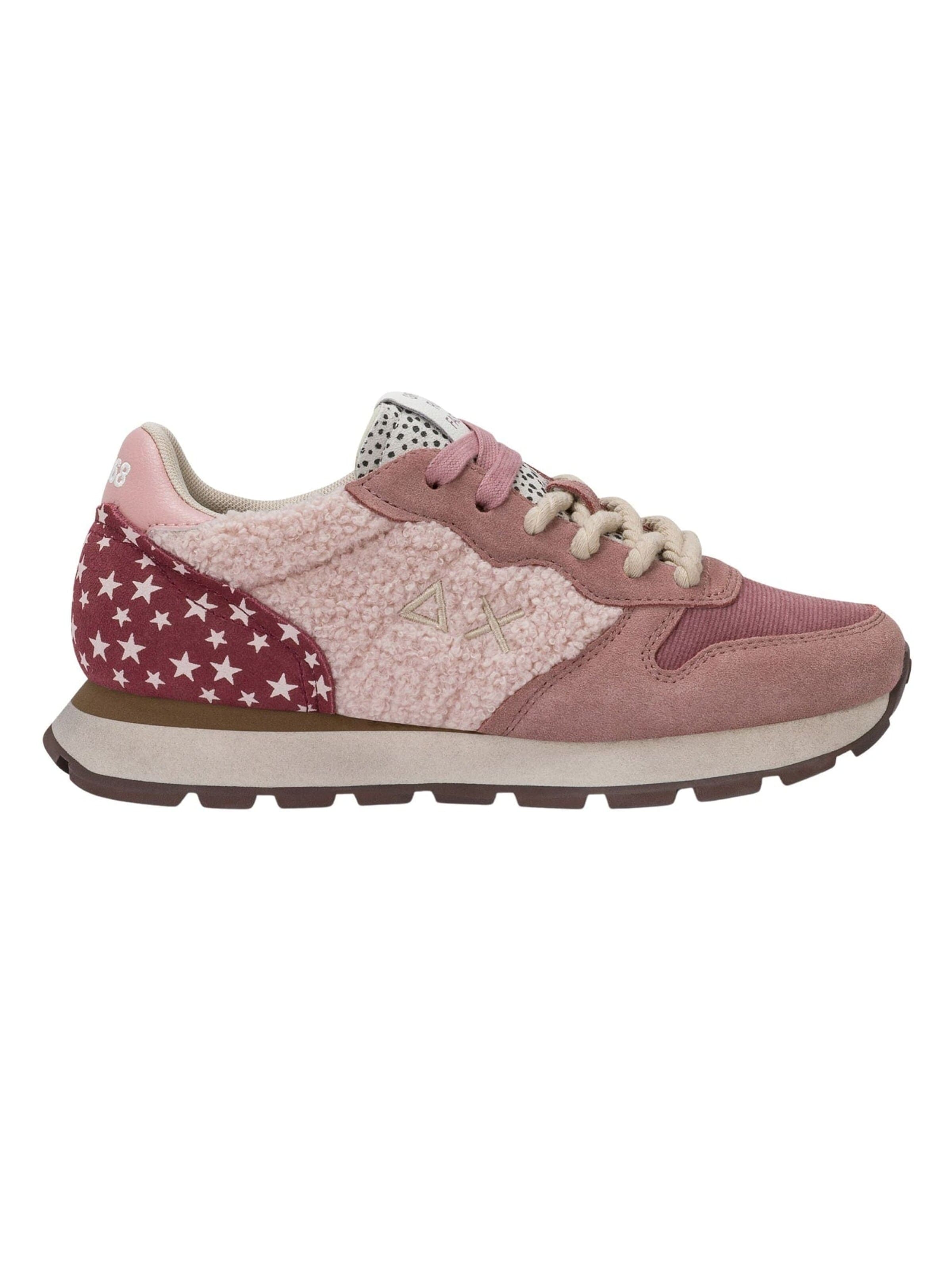 SUN68 Sneakers 'Ally Winter sneakers in pink suede and teddy' in Pink: front