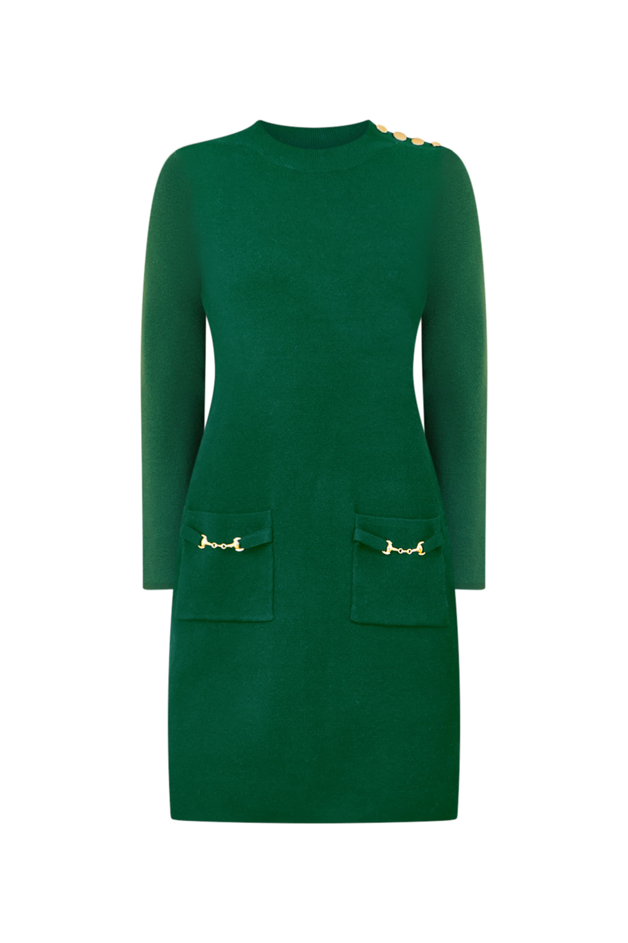 Yumi Knitted dress in Green: front