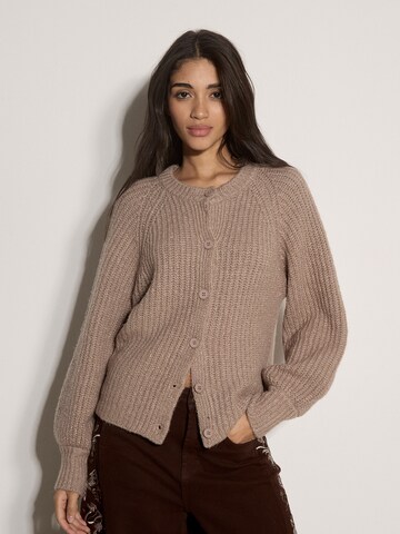Apricot Knitted costume cardigan ' ' in Brown: front