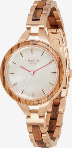 LAiMER Analog Watch in Gold: front