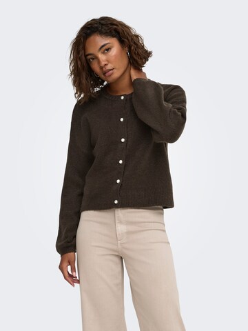 ONLY Knit cardigan 'ISABELLA' in Brown: front