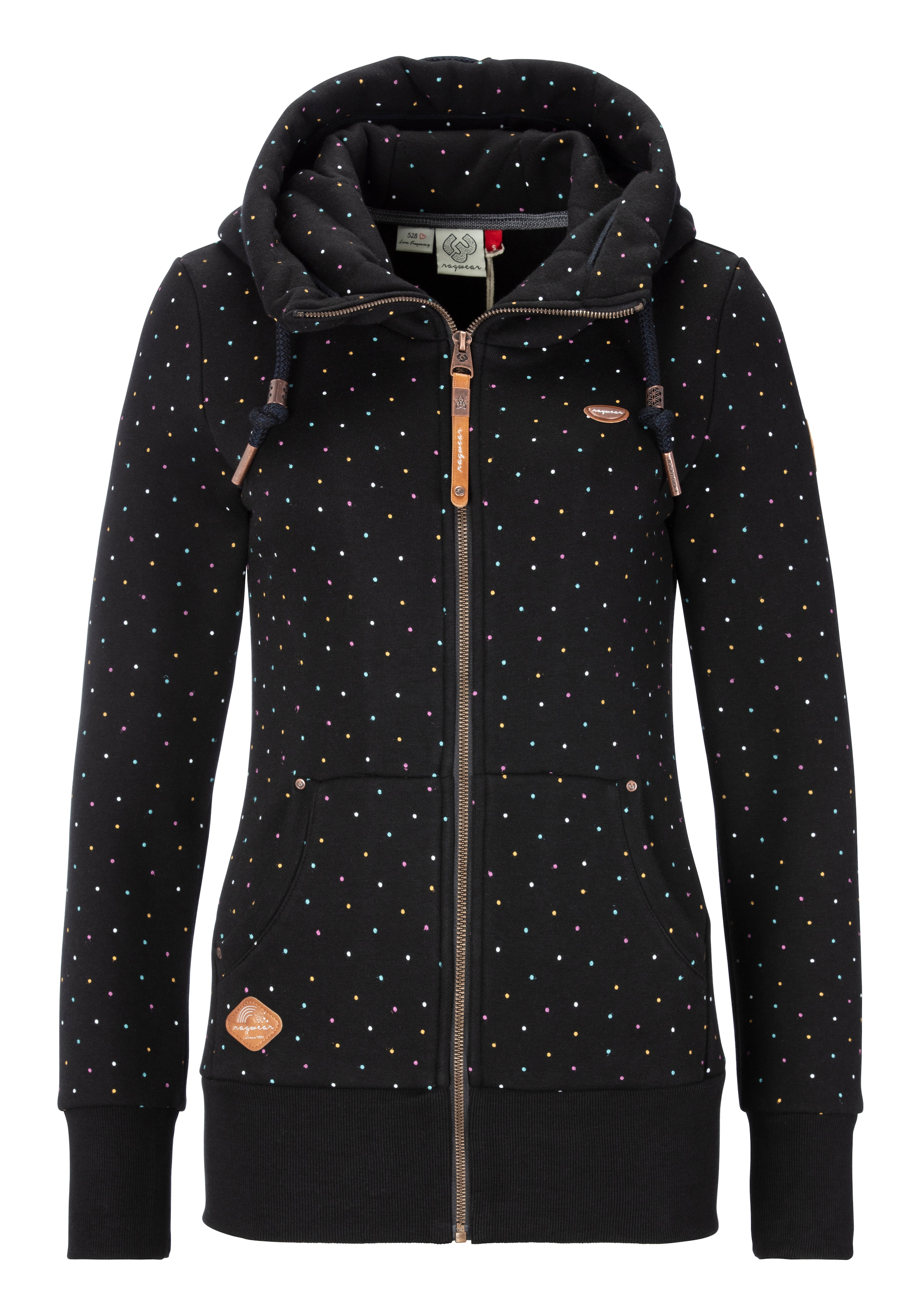 Ragwear Sweatjacke in Schwarz: Vorderseite