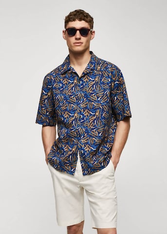 MANGO MAN Comfort fit Overhemd 'Lanka' in Blauw: voorkant
