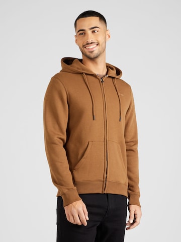 BLEND Zip-Up Hoodie 'Downton' in Brown: front