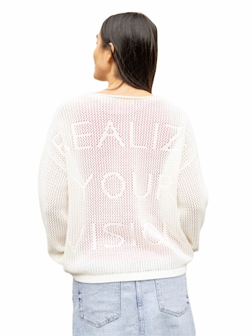 LIKS. Munich Sweater 'Strickpullover aus Baumwolle mit Lochmuster - Alina' in White