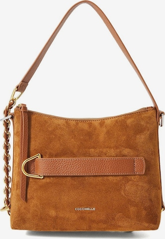 Borsa a spalla di Coccinelle in marrone: frontale