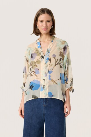 SOAKED IN LUXURY Blouse 'Anaya Amily' in Beige: front