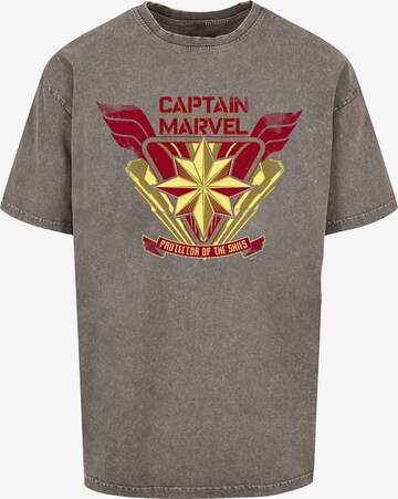 ABSOLUTE CULT Shirt 'Captain Marvel - Protector Of The Skies' in Grey: front