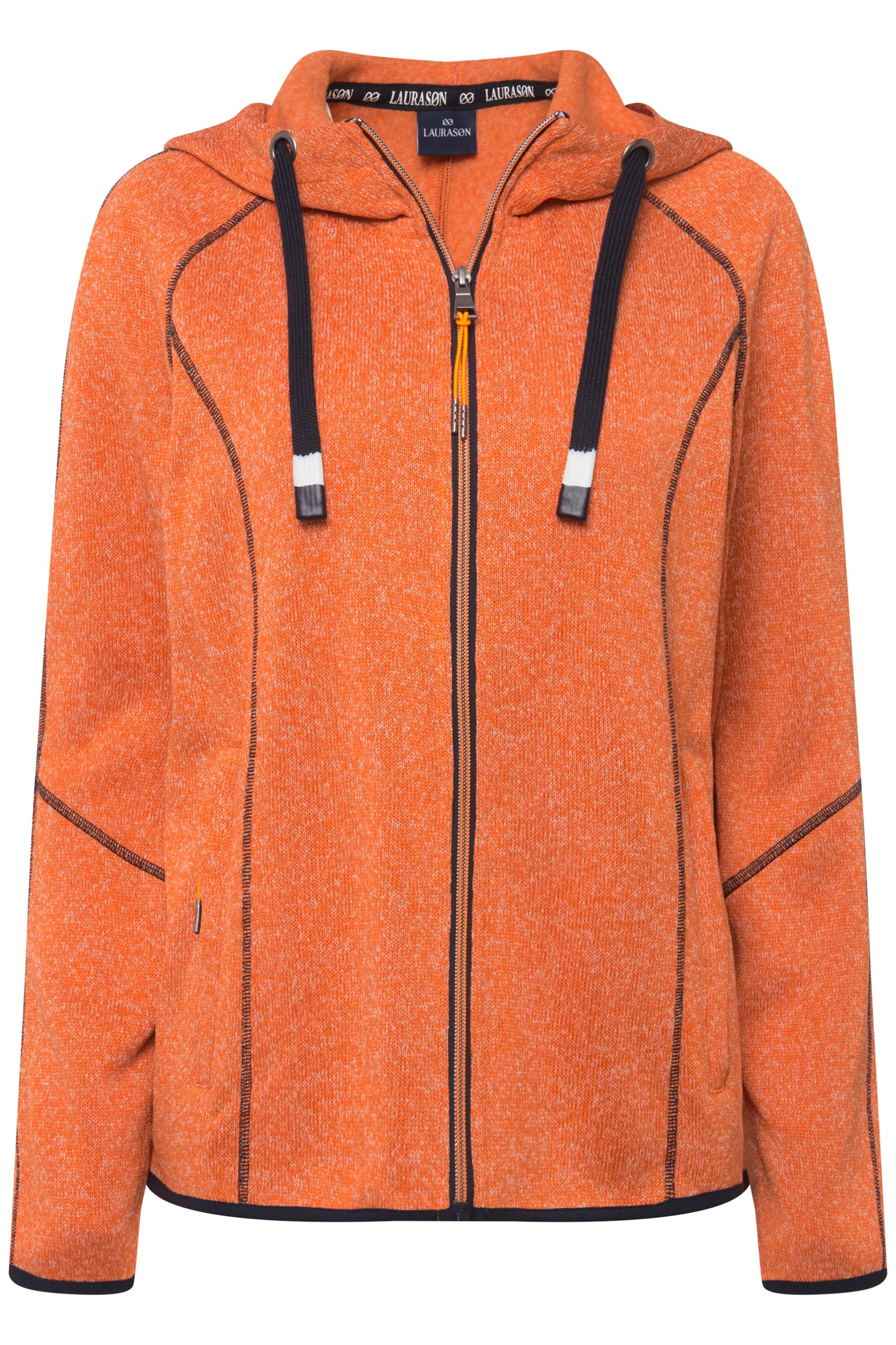 LAURASØN Sweatjacke in Orange: Vorderseite
