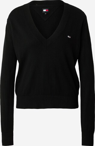 Tommy Jeans Sweater 'ESSENTIAL' in Black: front