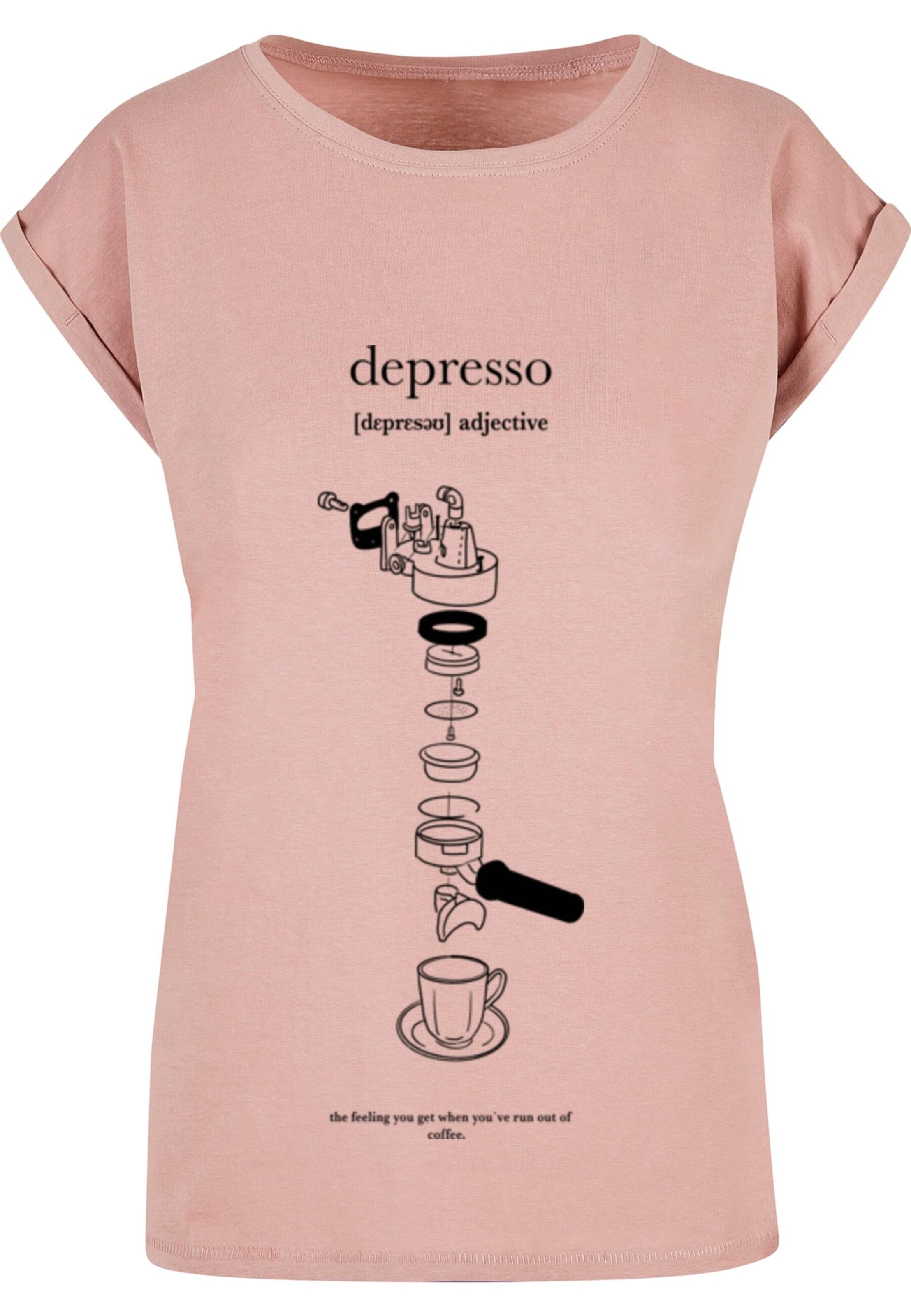 T-shirt 'Depresso' Mister Tee en rose : devant