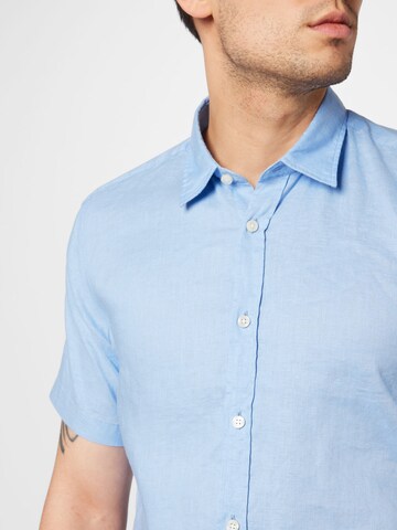 BOSS Black Regular fit Button Up Shirt 'Ross' in Blue