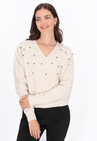 Pull-over Usha en beige : devant