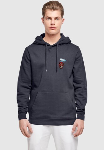 ABSOLUTE CULT Sweatshirt 'Deadpool - Zombie Head' in Blau: Vorderseite