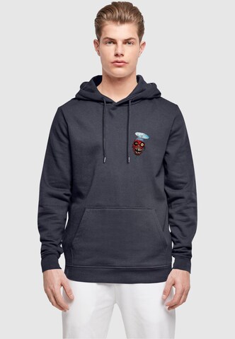 ABSOLUTE CULT Sweatshirt 'Deadpool - Zombie Head' in Blauw: voorkant