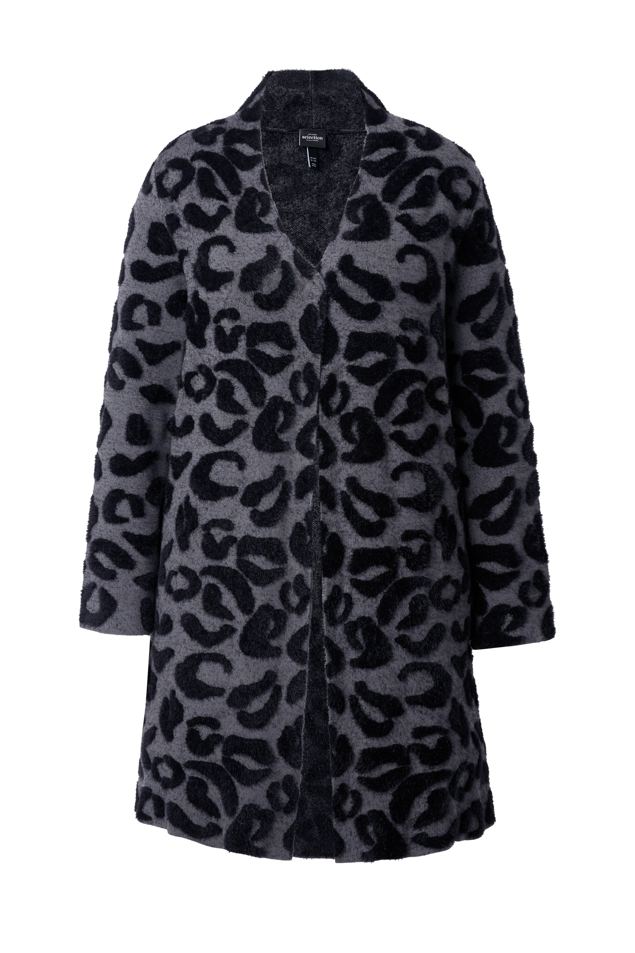 Ulla Popken Gebreid vest in Zwart: voorkant