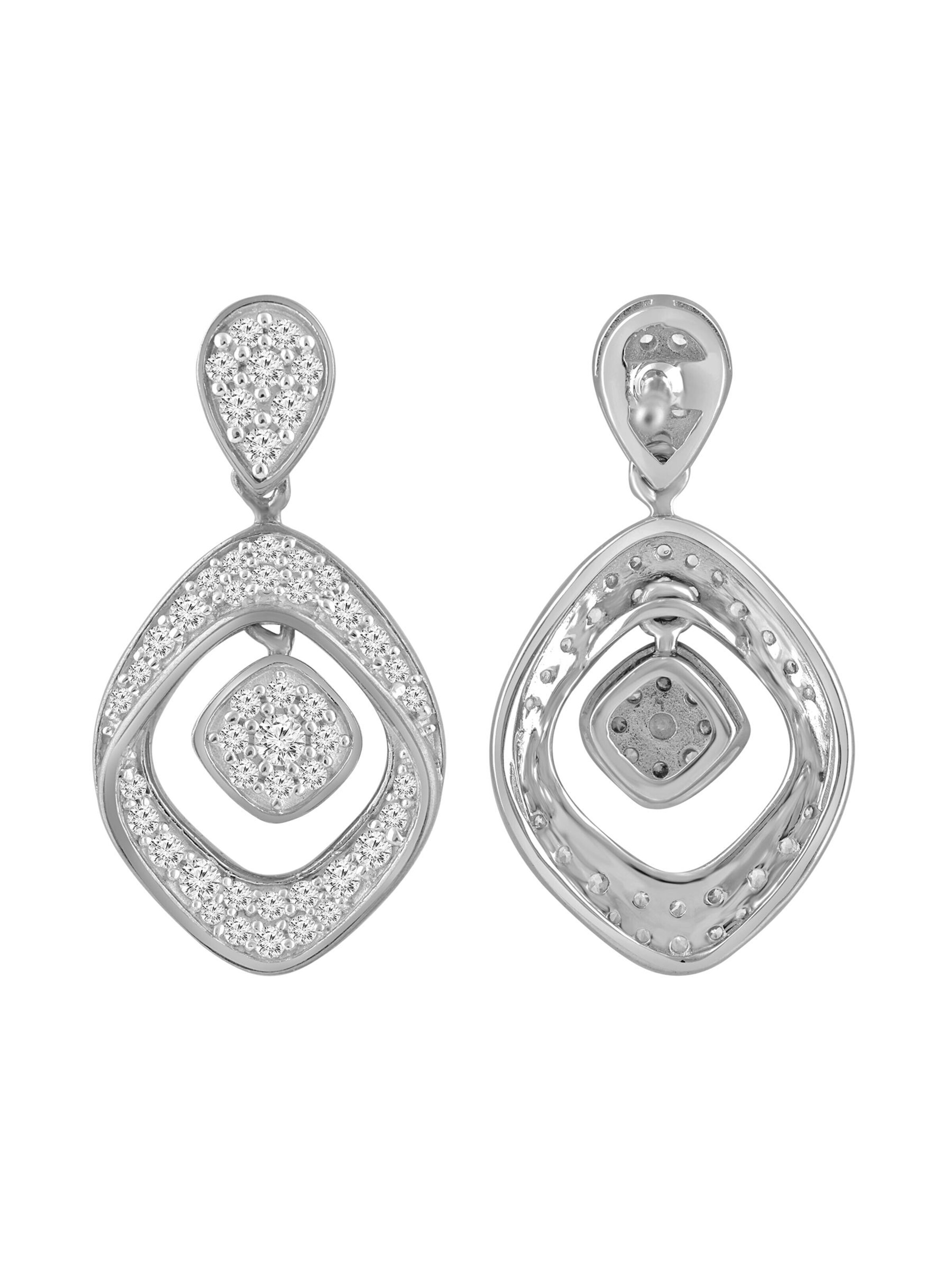 Diamant Exquis - Pendientes 'Ohrringe aus 585 Weißgold mit Diamant' en plata
