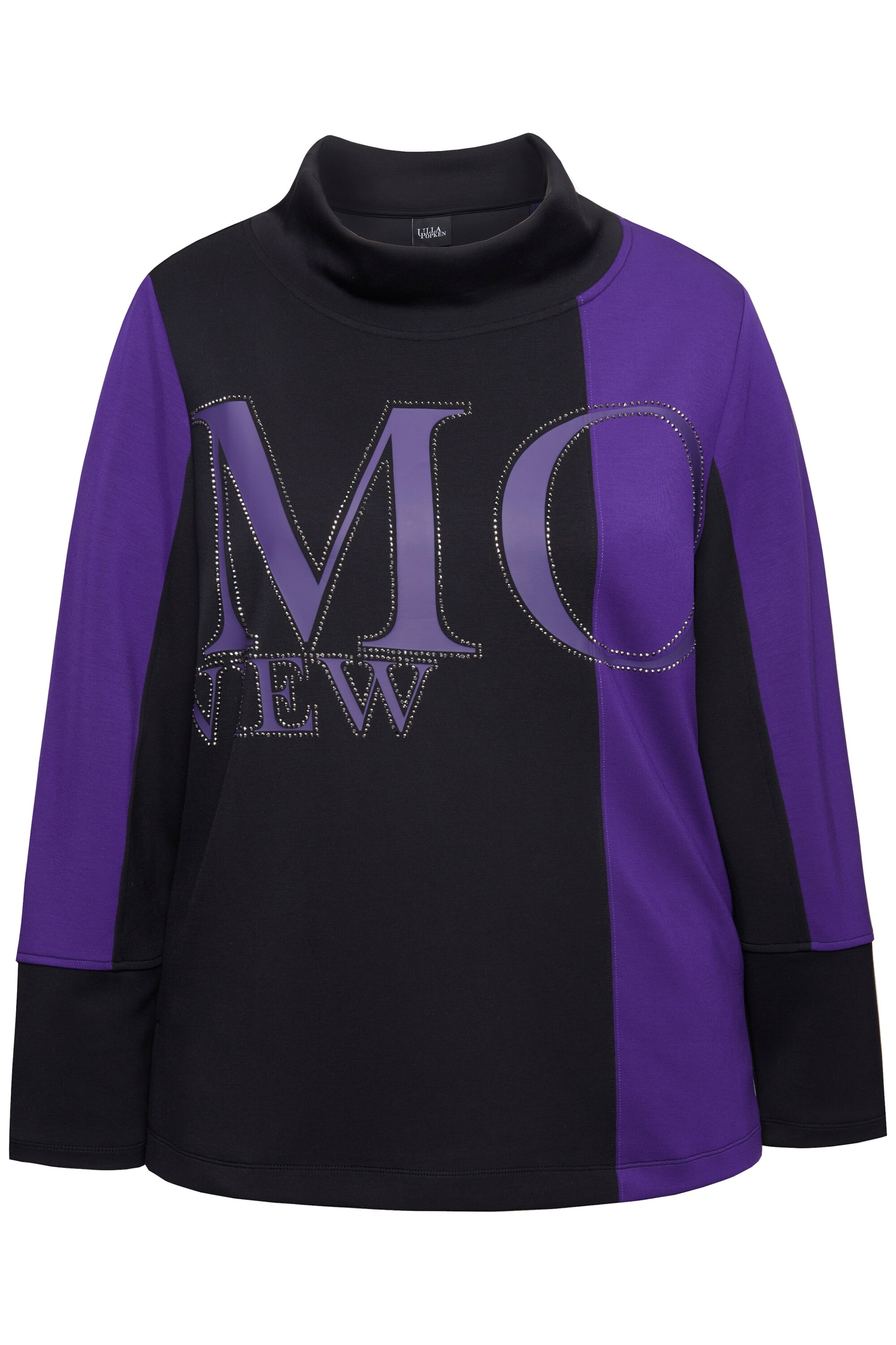 Ulla Popken Sweatshirt in Zwart: voorkant