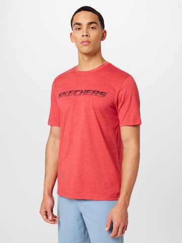 SKECHERS - Camisa funcionais 'Motion' em vermelho: frente