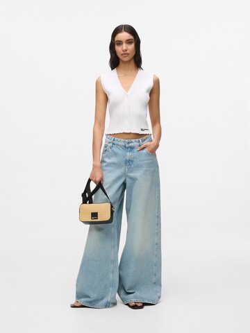 Top ' Gestricktes Button-down-Top ' di KARL LAGERFELD JEANS in bianco