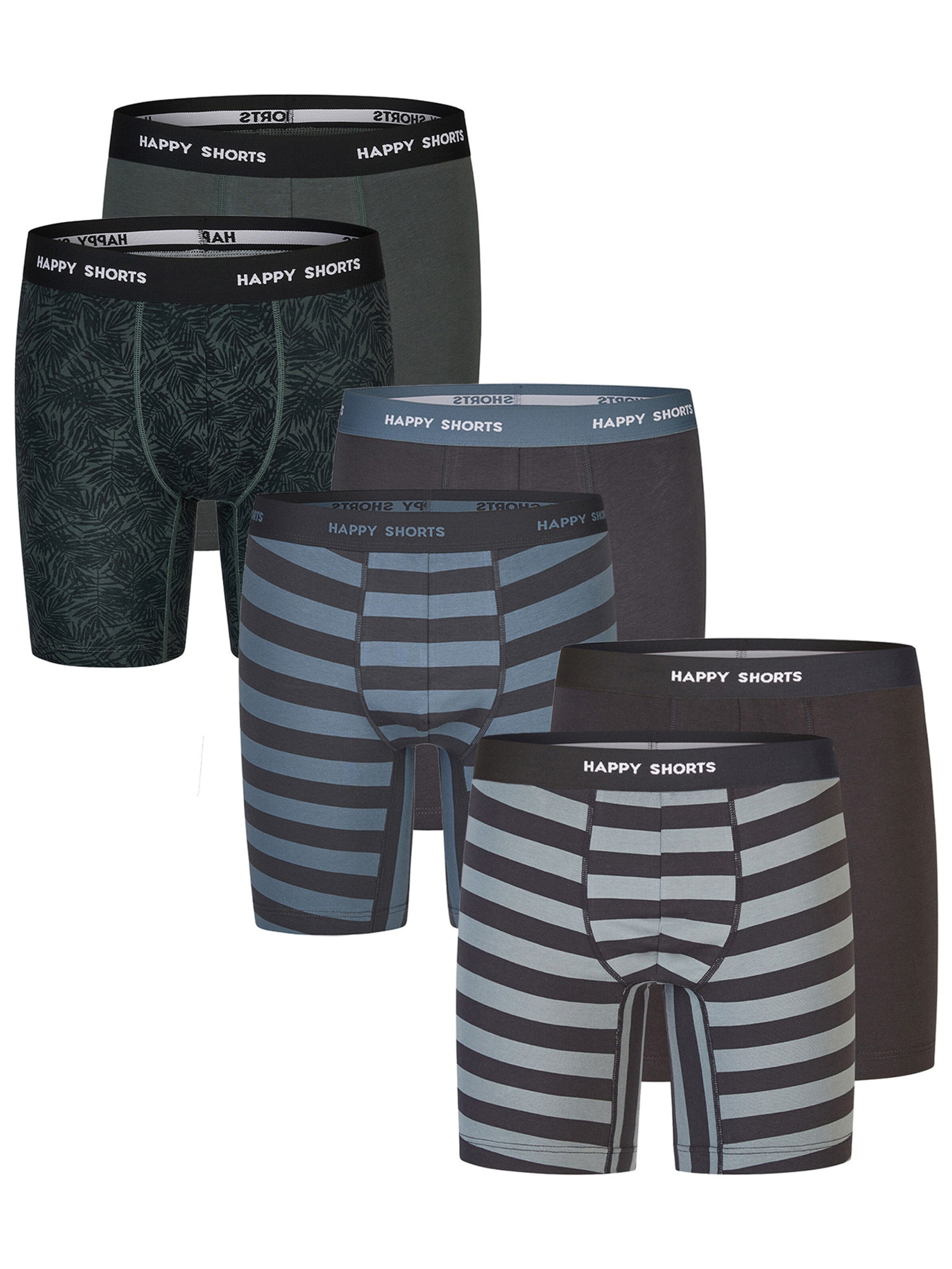 Happy Shorts Langer Boxer ' Prints ' in L in schwarz, Produktansicht