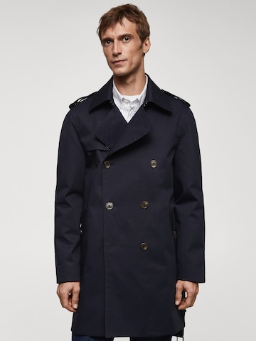 MANGO MAN Between-Seasons Coat in Blue: front