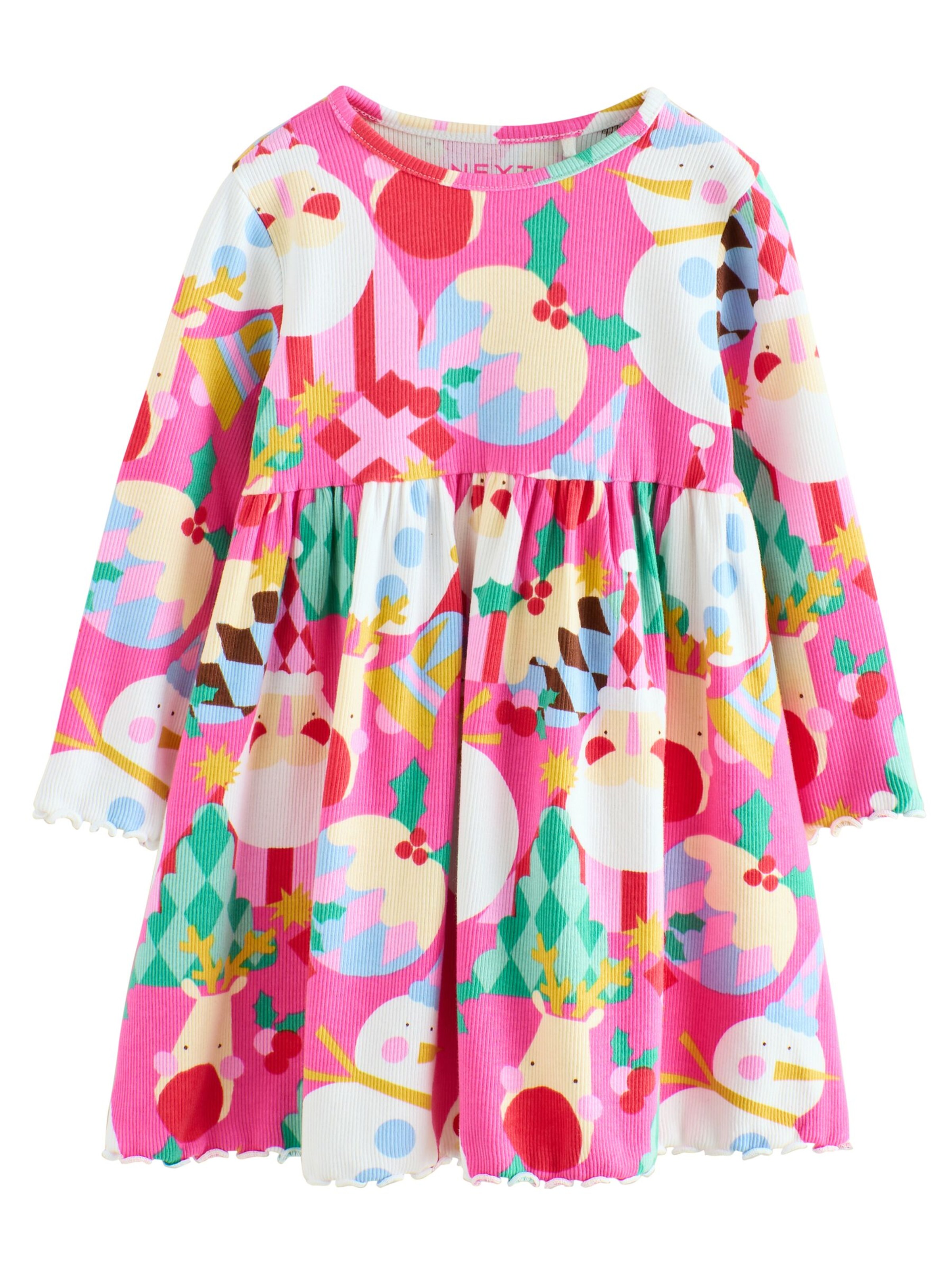 Next - Vestido 'Christmas' en rosa: frente