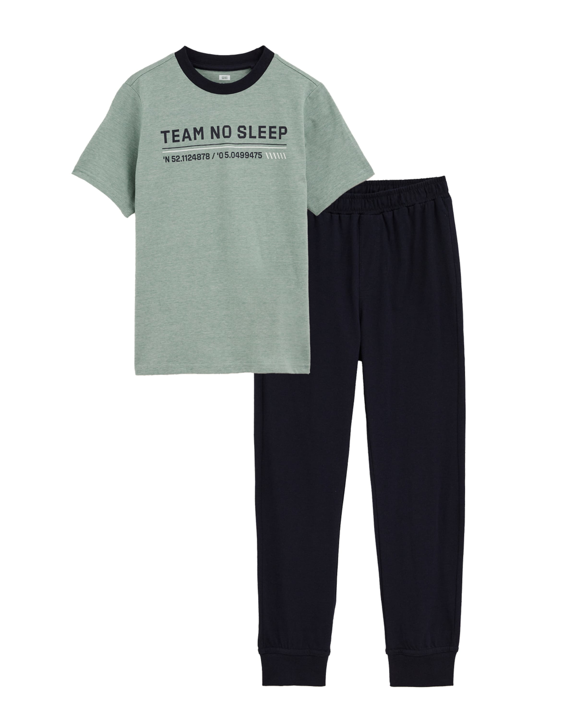 WE Fashion Pyžamo – zelená: přední strana