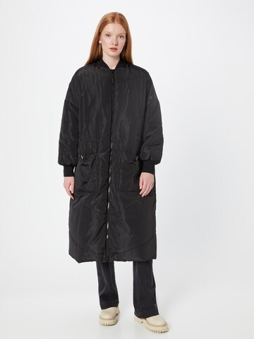 Manteau mi-saison 'Carolina' co'couture en noir : devant