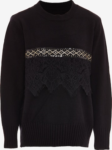 Pull-over caissa en noir : devant