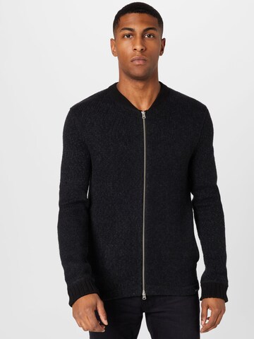 Only & Sons Knit Cardigan 'DREW' in Black: front