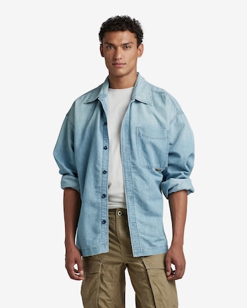 G-Star RAW Regular fit Button Up Shirt in Blue: front