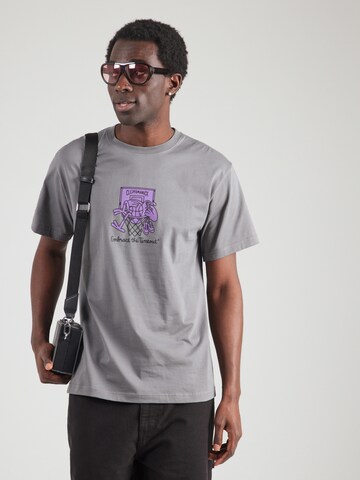 Cleptomanicx T-Shirt 'Embrace Basket' in Grau: Vorderseite