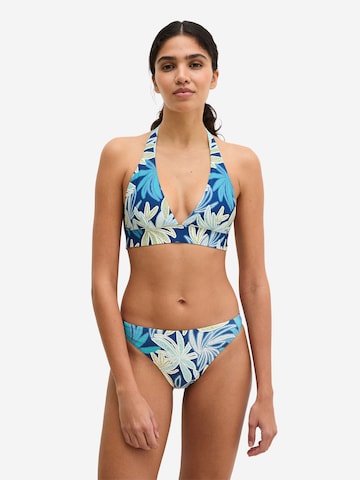 Marc O'Polo Triangel Bikinitop ' Bohemian Leaf ' in Blauw: voorkant