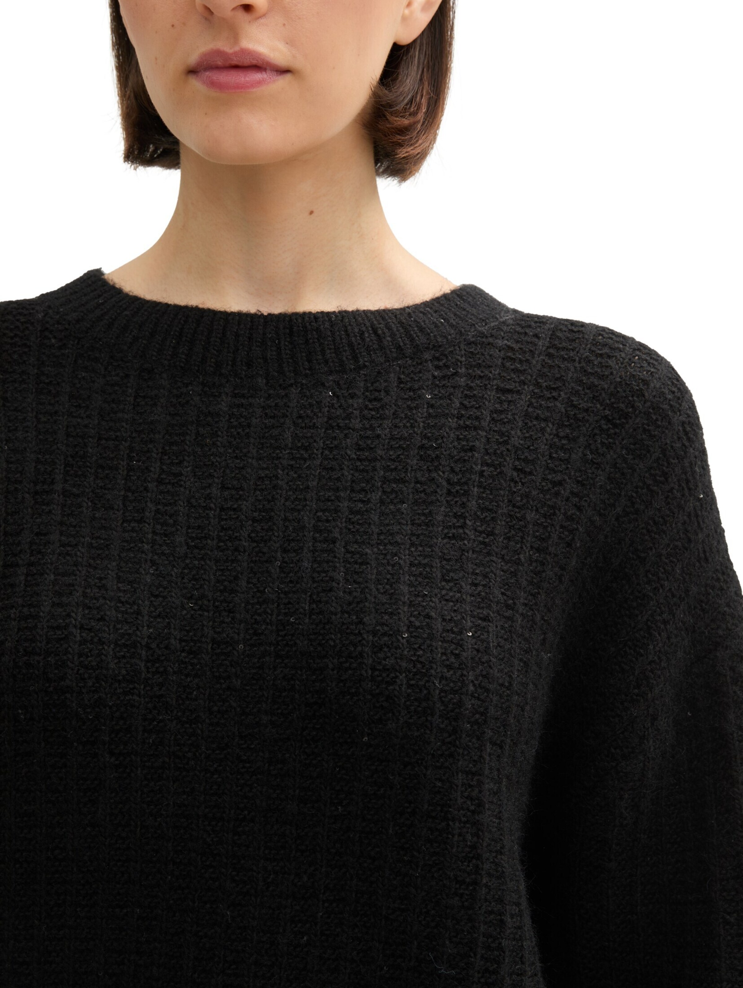 TOM TAILOR Strickpullover in Schwarz