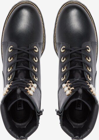 Dune LONDON Lace-Up Ankle Boots 'POMPOM' in Black