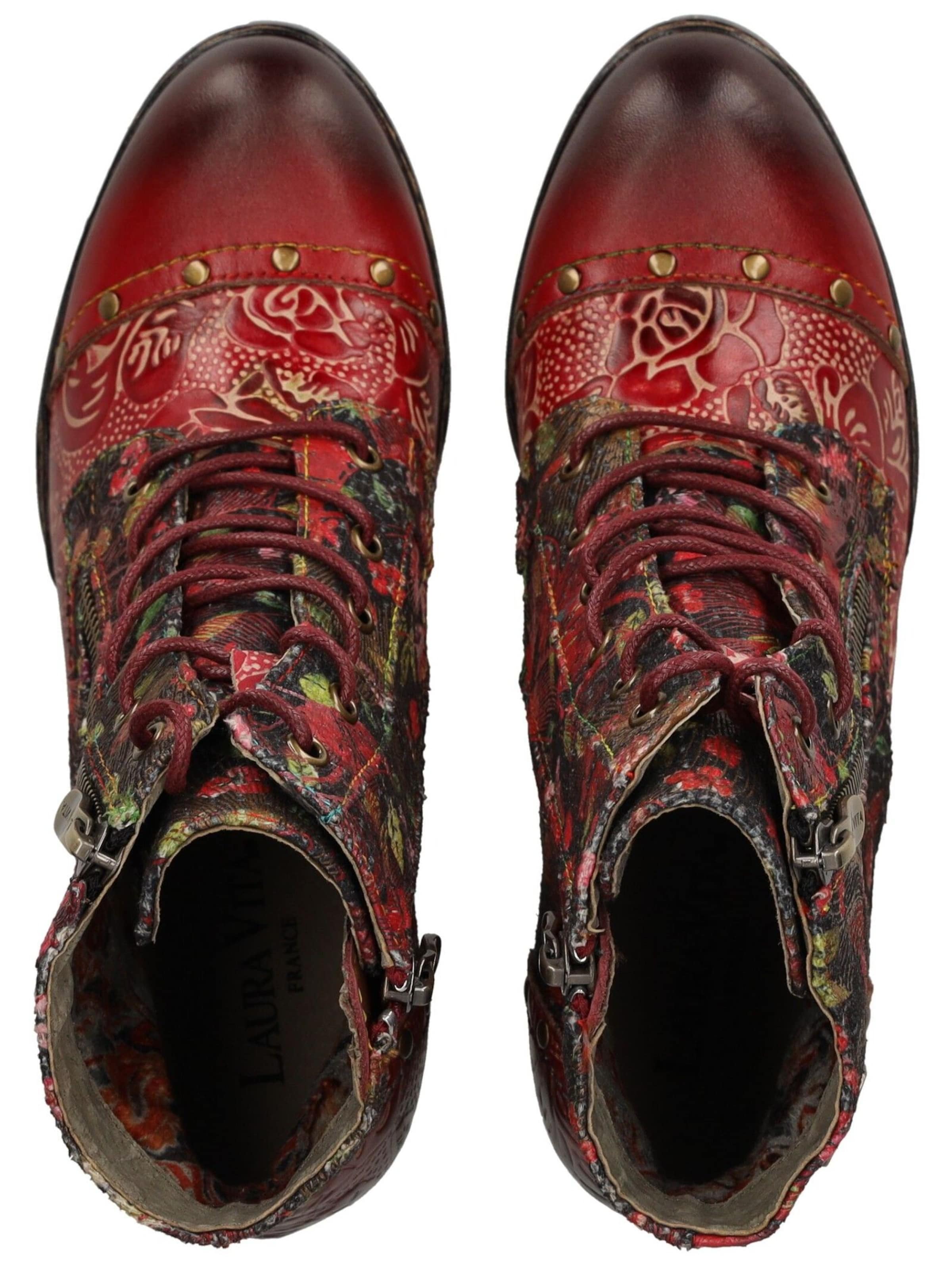 Bottines à lacets Laura Vita en rouge