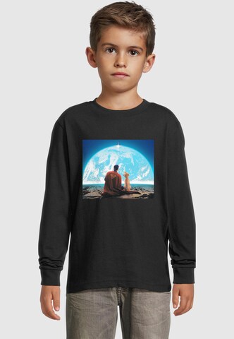 ABSOLUTE CULT Kids Superman Looking On Earth Longsleeve ' ' in Schwarz: Vorderseite