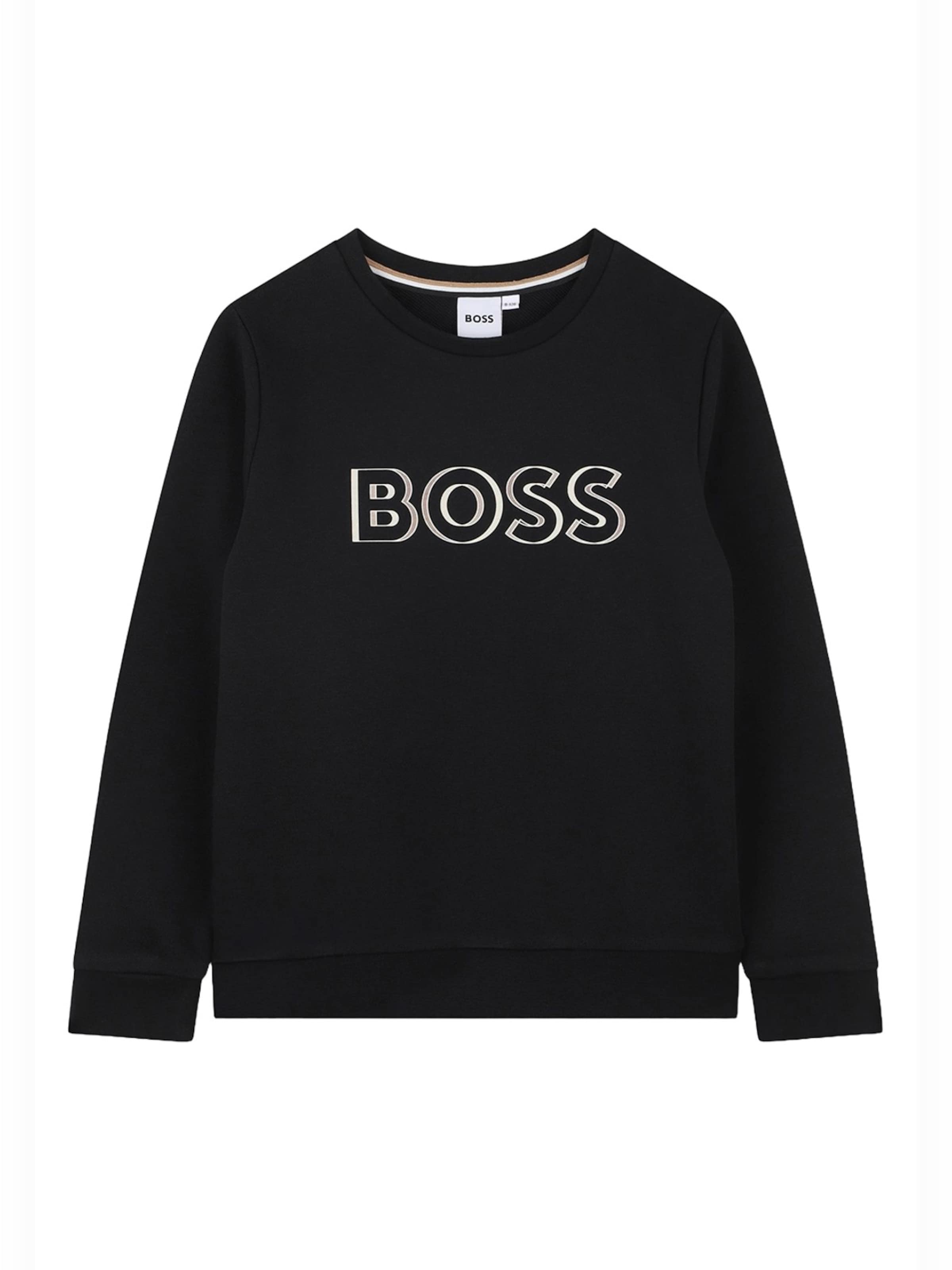 BOSS Sweatshirt 'Felpa girocollo nera per bambino' in Zwart: voorkant