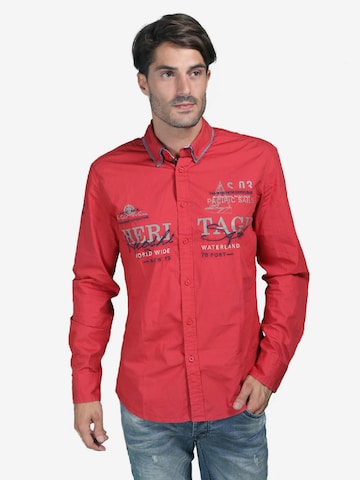 KOROSHI Slim fit Button Up Shirt in Red