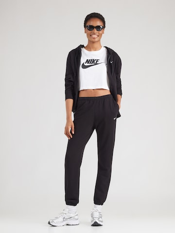 Nike Sportswear Zúžený Kalhoty 'Studio Fleece' – černá