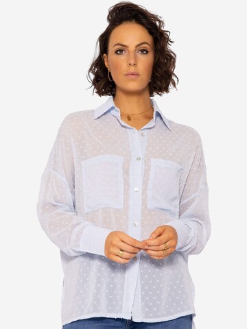 Camicia da donna 'Plumetis' di SASSYCLASSY in blu: frontale