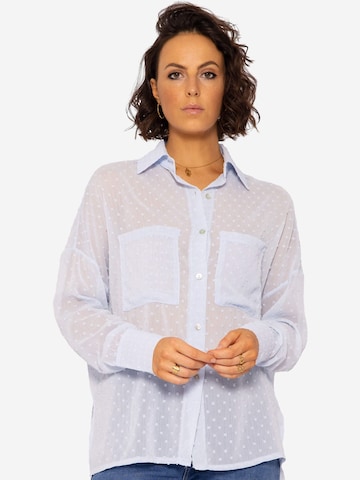Camicia da donna 'Plumetis' di SASSYCLASSY in blu: frontale