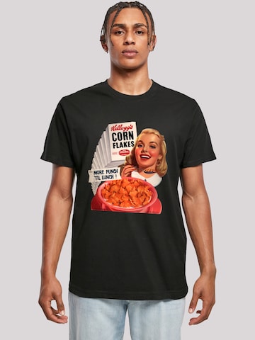 F4NT4STIC T-Shirt 'Kellogg's Corn Flakes Cereal 1950's' in Schwarz: Vorderseite